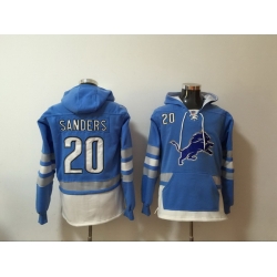 Men Nike Detroit Lions Barry Sanders 20 NFL Winter Thick Hoodie