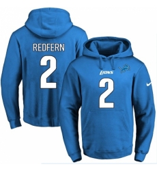 NFL Mens Nike Detroit Lions 2 Kasey Redfern Blue Name Number Pullover Hoodie