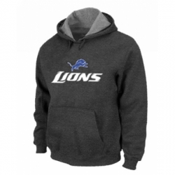 NFL Mens Nike Detroit Lions Authentic Logo Pullover Hoodie Dark Grey