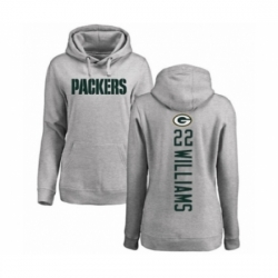 Football Womens Green Bay Packers 22 Dexter Williams Ash Backer Hoodie