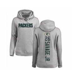 Football Womens Green Bay Packers 26 Darnell Savage Jr Ash Backer Hoodie