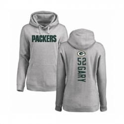 Football Womens Green Bay Packers 52 Rashan Gary Ash Backer Hoodie