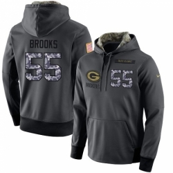 NFL Mens Nike Green Bay Packers 55 Ahmad Brooks Stitched Black Anthracite Salute to Service Player Performance Hoodie