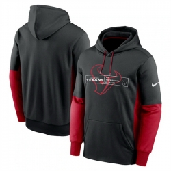 Men Houston Texans Black Color Block Fleece Performance Pullover Hoodie