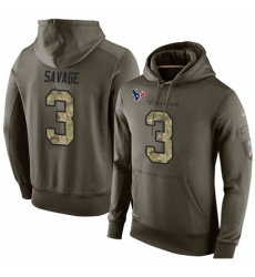 NFL Nike Houston Texans 3 Tom Savage Green Salute To Service Mens Pullover Hoodie