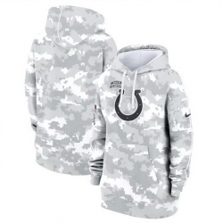 Women Indianapolis Colts 2024 Arctic Camo Salute To Service Club Fleece Pullover Hoodie