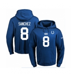 Football Mens Indianapolis Colts 8 Rigoberto Sanchez Royal Blue Name Number Pullover Hoodie