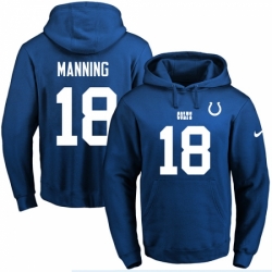 NFL Mens Nike Indianapolis Colts 18 Peyton Manning Royal Blue Name Number Pullover Hoodie