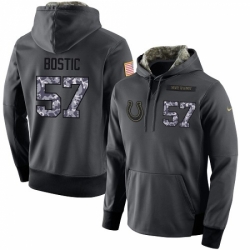 NFL Mens Nike Indianapolis Colts 57 Jon Bostic Stitched Black Anthracite Salute to Service Player Performance Hoodie