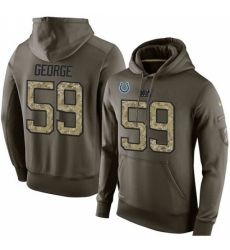 NFL Nike Indianapolis Colts 59 Jeremiah George Green Salute To Service Mens Pullover Hoodie