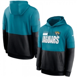 Men Jacksonville Jaguars Nike Sideline Impact Lockup Performance Pullover Hoodie Teal Black