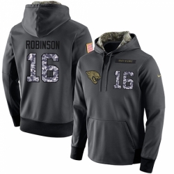 NFL Mens Nike Jacksonville Jaguars 16 Denard Robinson Stitched Black Anthracite Salute to Service Player Performance Hoodie