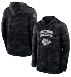 Men Kansas City Chiefs Black 2026 Salute to Service Sideline Lightweight Hoodie Dri FIT Long Sleeve Top