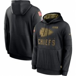 Men Kansas City Chiefs Nike 2020 Salute to Service Sideline Performance Pullover Hoodie Black