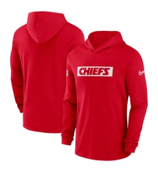 Men Kansas City Chiefs Red Sideline Performance Hoodie