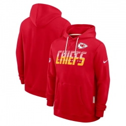 Men Kansas City Chiefs Red Sideline Standard Issue Top Prospect Dri FIT Hoodie