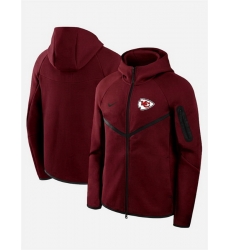 Men Kansas City Chiefs Red Tech Fleece Full Zip Windrunner Hoodie