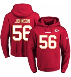 NFL Mens Nike Kansas City Chiefs 56 Derrick Johnson Red Name Number Pullover Hoodie