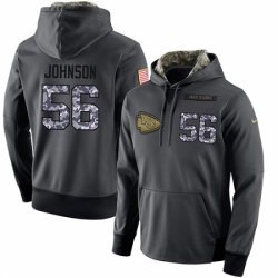 NFL Mens Nike Kansas City Chiefs 56 Derrick Johnson Stitched Black Anthracite Salute to Service Player Performance Hoodie