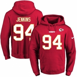 NFL Mens Nike Kansas City Chiefs 94 Jarvis Jenkins Red Name Number Pullover Hoodie