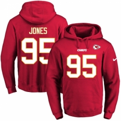 NFL Mens Nike Kansas City Chiefs 95 Chris Jones Red Name Number Pullover Hoodie