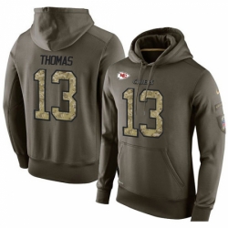 NFL Nike Kansas City Chiefs 13 DeAnthony Thomas Green Salute To Service Mens Pullover Hoodie