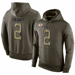 NFL Nike Kansas City Chiefs 2 Dustin Colquitt Green Salute To Service Mens Pullover Hoodie