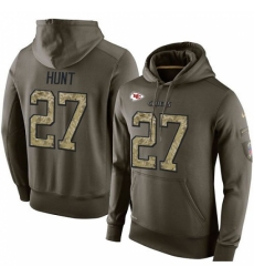 NFL Nike Kansas City Chiefs 27 Kareem Hunt Green Salute To Service Mens Pullover Hoodie