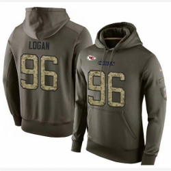 NFL Nike Kansas City Chiefs 96 Bennie Logan Green Salute To Service Mens Pullover Hoodie