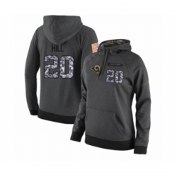 Football Womens Los Angeles Rams 20 Troy Hill Stitched Black Anthracite Salute to Service Player Performance Hoodie