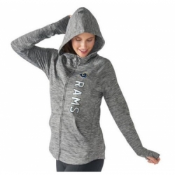 NFL Los Angeles Rams G III 4Her by Carl Banks Womens Recovery Full Zip Hoodie Heathered Gray