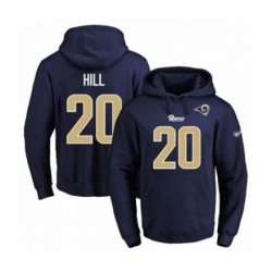 Football Mens Los Angeles Rams 20 Troy Hill Navy Blue Name Number Pullover Hoodie