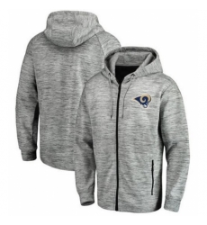 NFL Los Angeles Rams Pro Line by Fanatics Branded Space Dye Performance Full Zip Hoodie Heathered Gray