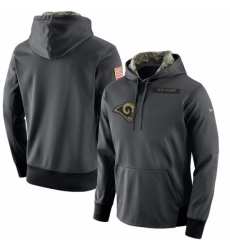 NFL Mens Los Angeles Rams Nike Anthracite Salute to Service Player Performance Hoodie