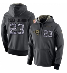 NFL Mens Nike Los Angeles Rams 23 Nickell Robey Coleman Stitched Black Anthracite Salute to Service Player Performance Hoodie