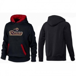 NFL Mens Nike Los Angeles Rams Authentic Logo Pullover Hoodie BlackRed