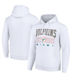 Men Miami Dolphins White Throwback Logo Pullover Hoodie