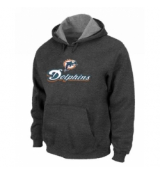 NFL Mens Nike Miami Dolphins Authentic Logo Pullover Hoodie Dark Grey