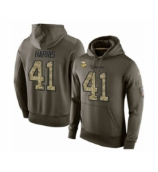 Football Mens Minnesota Vikings 41 Anthony Harris Green Salute To Service Pullover Hoodie