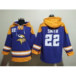 Men Minnesota Vikings 22 Harrison Smith Purple Yellow Ageless Must Have Lace Up Pullover Hoodie