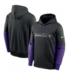 Men Minnesota Vikings Black Color Block Fleece Performance Pullover Hoodie