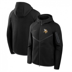 Men Minnesota Vikings Black Tech Fleece Full Zip Windrunner Hoodie
