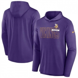 Men Minnesota Vikings Purple Lightweight Performance Hooded Long Sleeve T Shirt