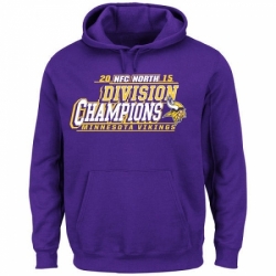 NFL Mens Minnesota Vikings Majestic Purple 2015 NFC North Division Champions Pullover Hoodie