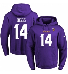 NFL Mens Nike Minnesota Vikings 14 Stefon Diggs Purple Name Number Pullover Hoodie