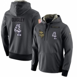 NFL Mens Nike Minnesota Vikings 4 Ryan Quigley Stitched Black Anthracite Salute to Service Player Performance Hoodie