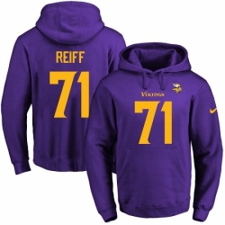 NFL Mens Nike Minnesota Vikings 71 Riley Reiff PurpleGold No Name Number Pullover Hoodie