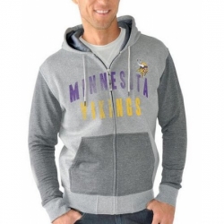 NFL Minnesota Vikings G III Sports by Carl Banks Safety Tri Blend Full Zip Hoodie Heathered Gray