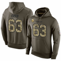 NFL Nike Minnesota Vikings 63 Brandon Fusco Green Salute To Service Mens Pullover Hoodie