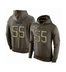 Football New England Patriots 55 John Simon Green Salute To Service Mens Pullover Hoodie